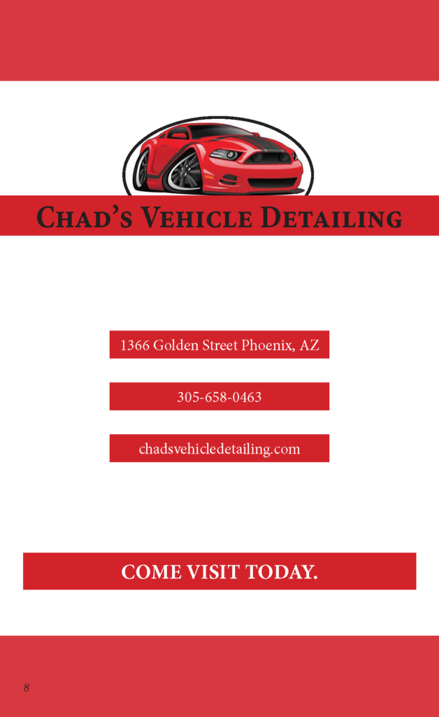 Chad's Vehicle Detailing Brochure Page 5